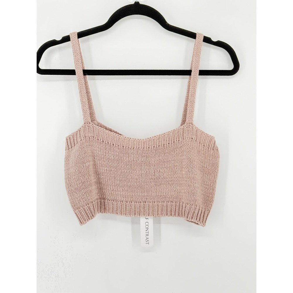 New Dusty Pink Sweater Knit Crop Top Bralette M Festival Ren Fair Summer Concert